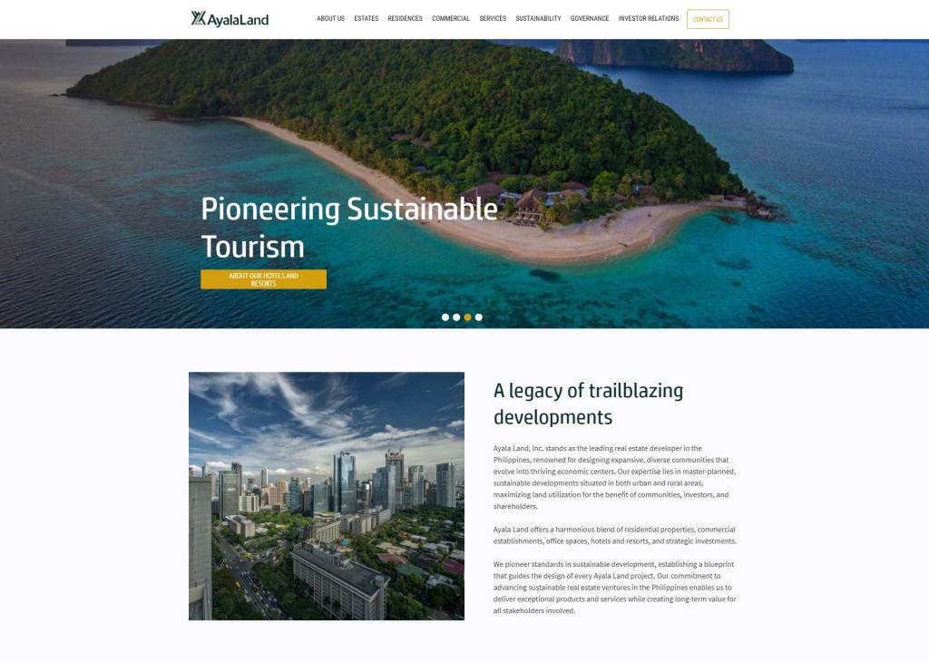 Ayala Land Website & Featured Content