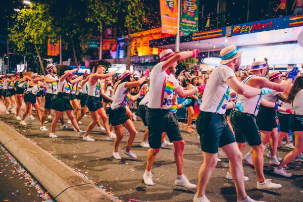 Outforce and allies dancing and unifying for equality.