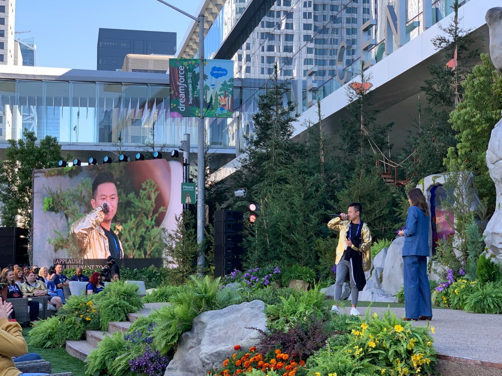 Trailblazer Tony Nguyen on stage at Dreamforce 2021