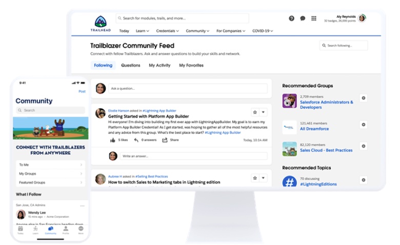 Screenshot of the feed in the new Trailblazer Community