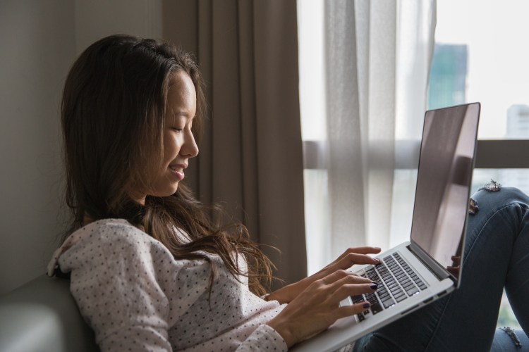 Woman shopping online