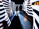 Couple in a futuristic maze