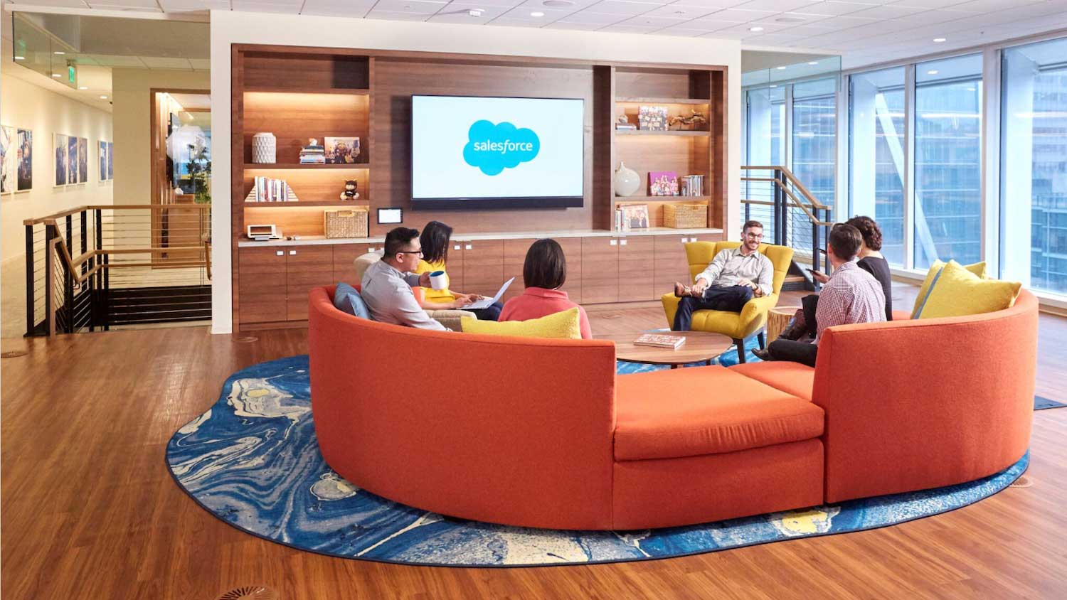 Salesforce colleagues in a lounge