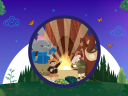 TDX Trailhead badge with Salesforce characters Ruth, Astro, Codey, and Cloudy in a forest setting.