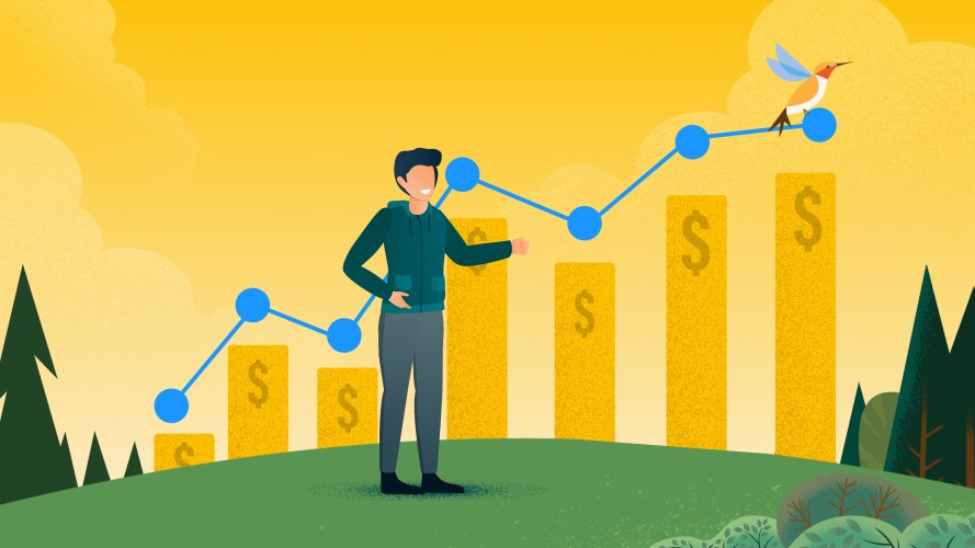 Dynamic Pricing: salesperson standing in front of a graph with prices fluctuating
