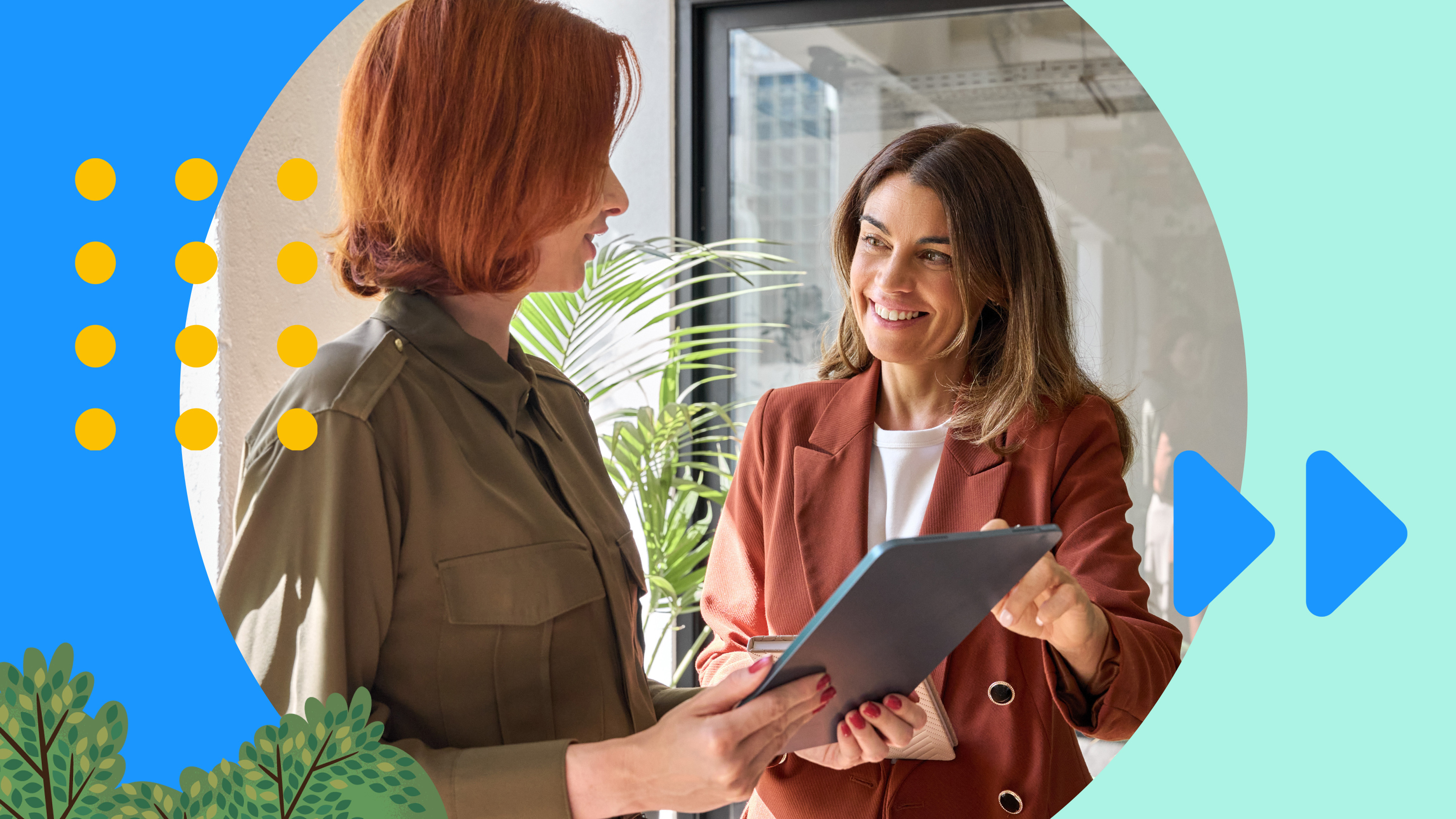 Personal Selling: A salesperson speaking to a potential customer holding a tablet.