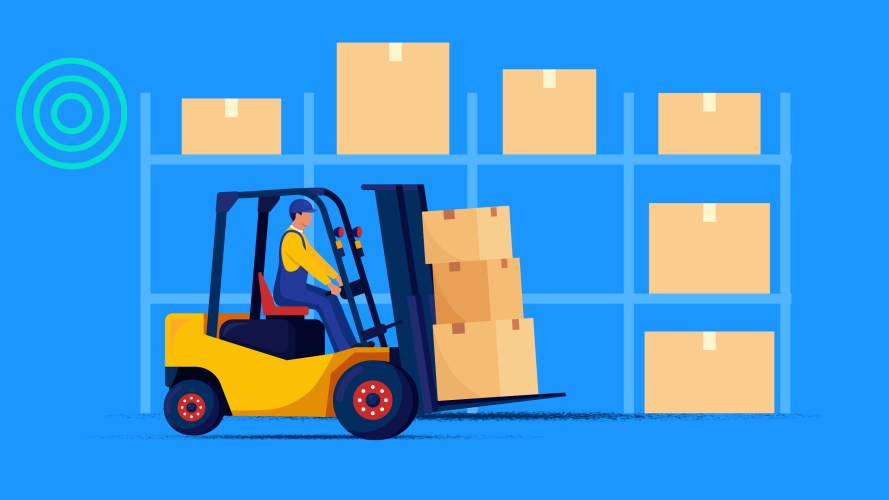 Value chain: forklift operator transporting packages