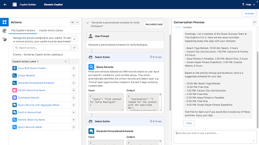 Caption: A screenshot of Salesforce Agent Builder