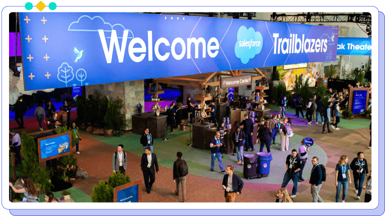 People walking on the floor of a past TrailblazerDX event