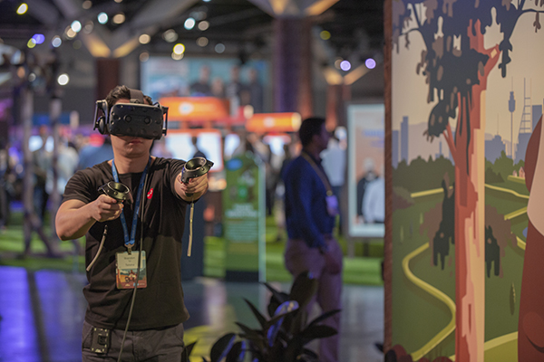 man using a VR headset