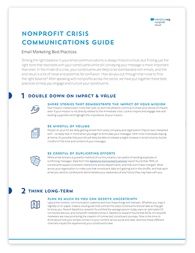 Nonprofit Crisis Communications Email Guide - Salesforce.com