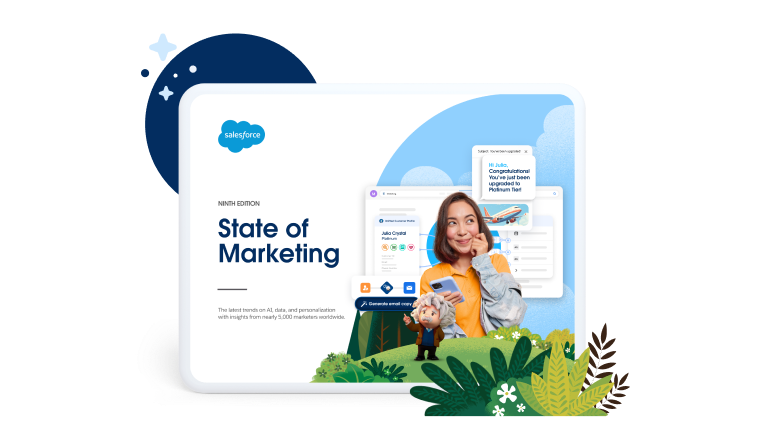 Startseite des 9. State of Marketing Reports von Salesforce