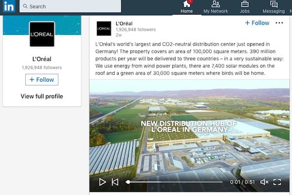 L'Oreal utilizza le campagne sul social media di LinkedIn per fornire uno sguardo al dietro le quinte