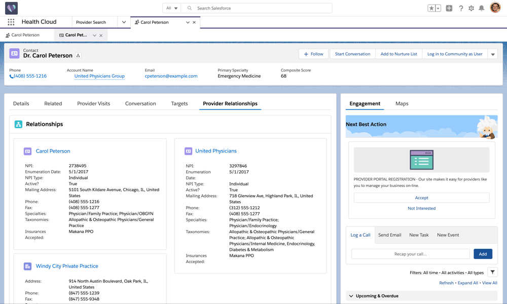 New Provider Relationship in Health Cloud makes it easier to view all relevant information about a provider in one single view.