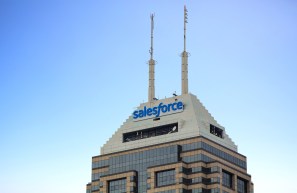 This is an image of the Salesforce Tower in Indianapolis