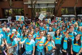 Employees represented Salesforce at the 2019 Pride parade in San Francisco.