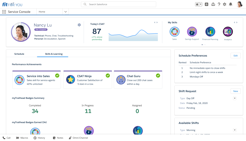 A screenshot of the Workforce Engagement Personalized Agent Engagement tool