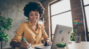 woman working from home