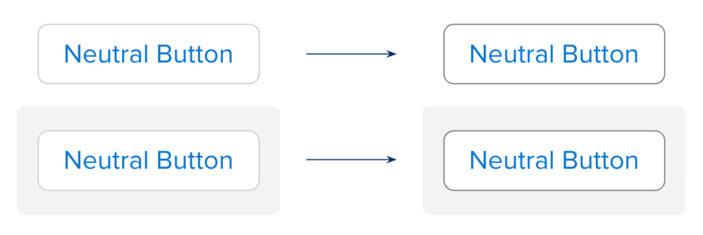 Image of current and updated neutral buttons, showcasing greater border contrast.