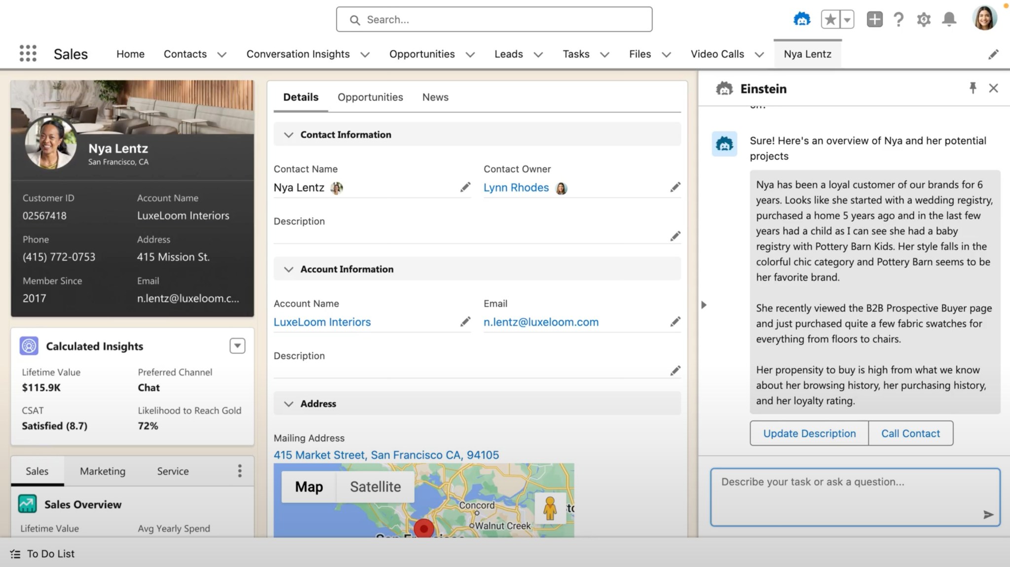 Einstein Copilot summarizes customer relationships - Salesforce