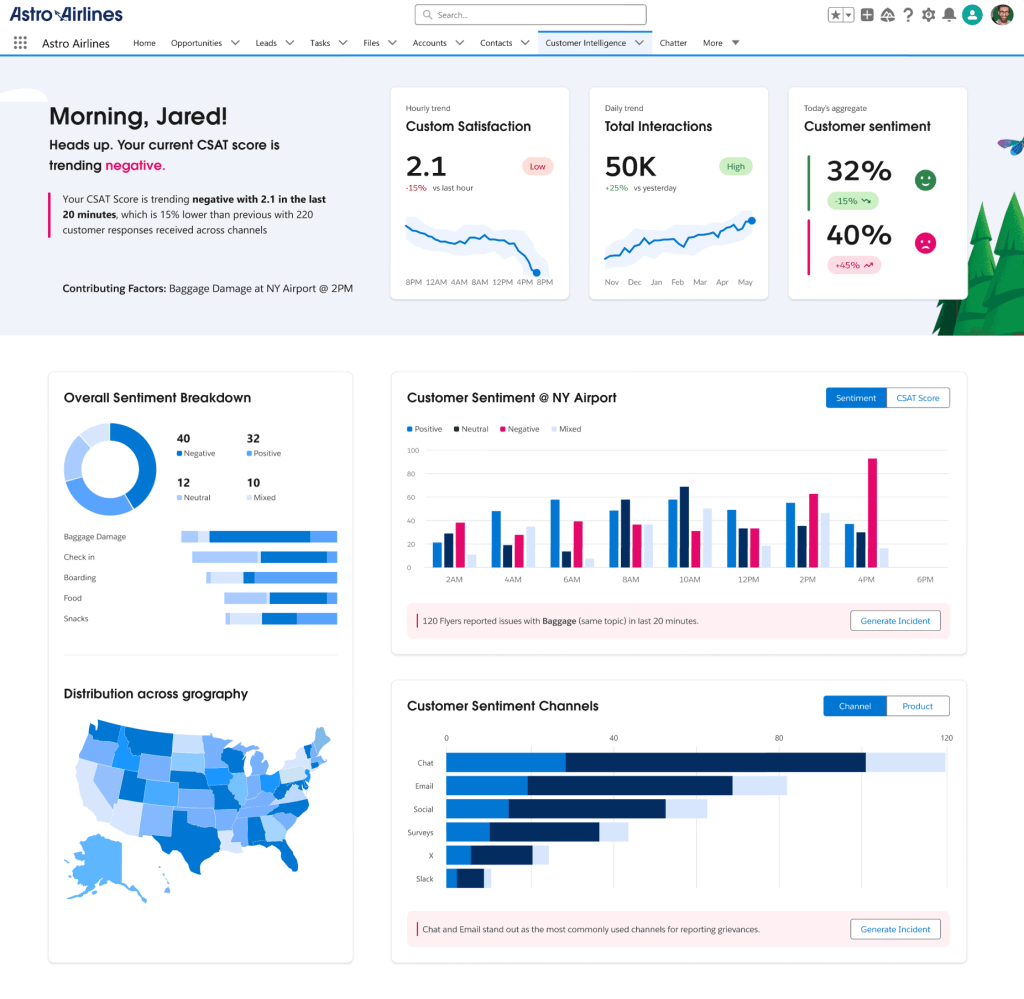 Customer Experience (CX) Intelligence is an an intelligent analytics application that tracks customer sentiment in real time.