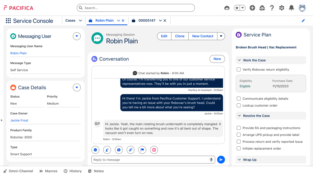 Service Planner automatically creates detailed, multi-step plans for service reps using generative AI.