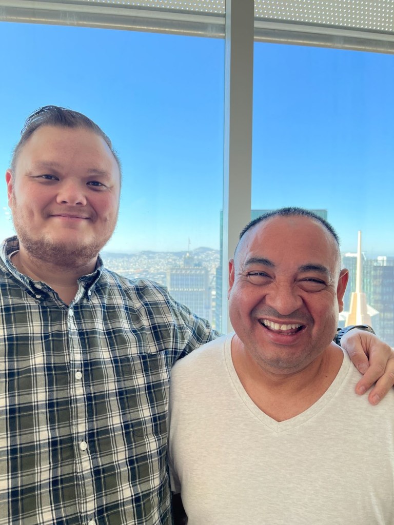 Joseph Traylor on left and Elmer on the right in the San Francisco Salesforce Tower